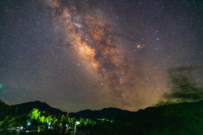 原创洪江古商城银河星空延时视频