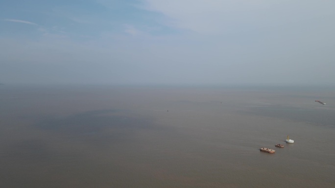 杭州湾大海全景4K航拍原素材