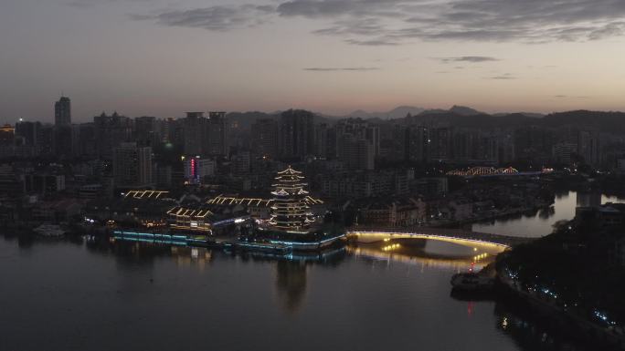 广东 惠州 大桥 航拍 夜景