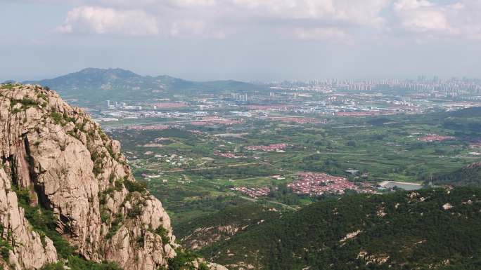 4k60城市全景日照全貌河山风景区