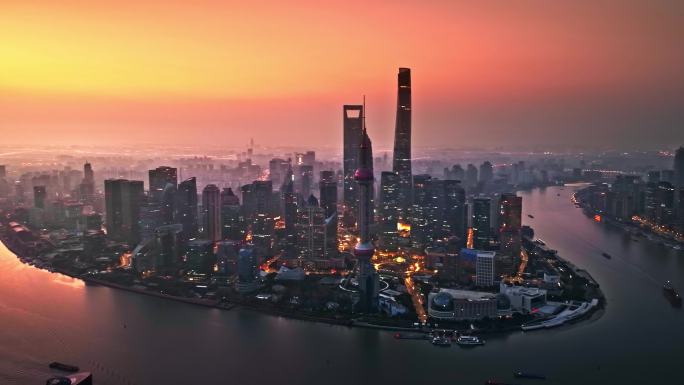 上海全景4k陆家嘴金融城
