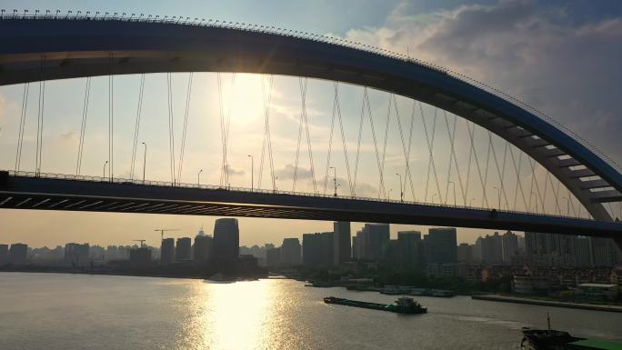 卢浦大桥日落