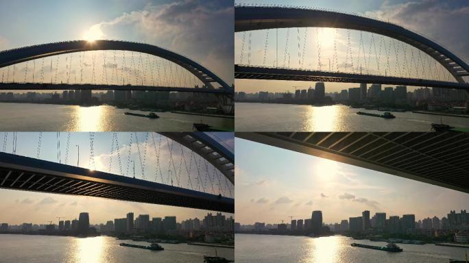 卢浦大桥日落
