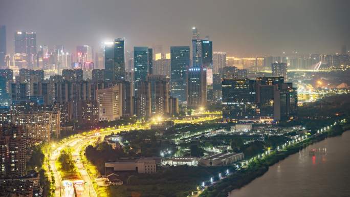 南京夜景车流 城市夜景