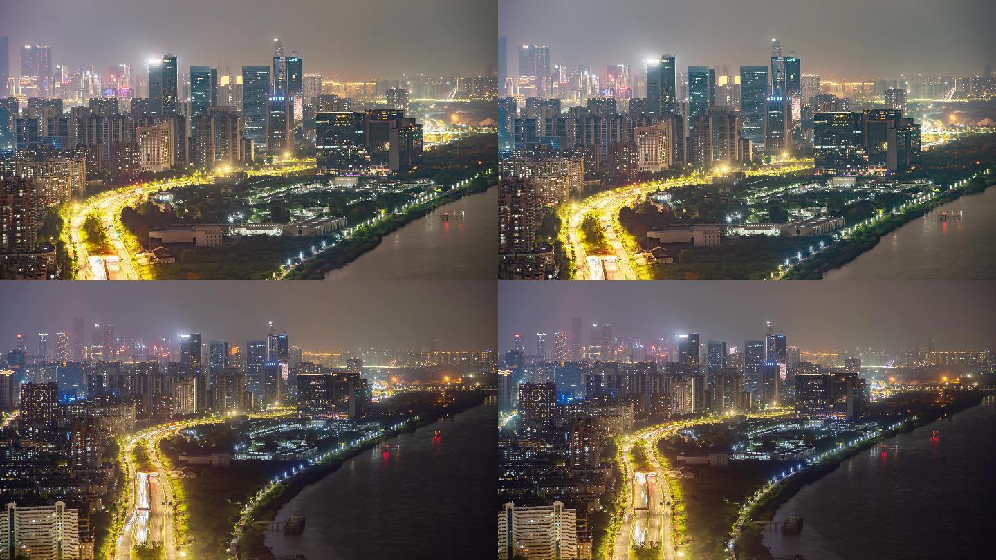南京夜景车流 城市夜景