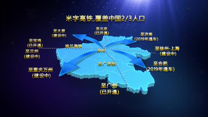 蓝色大气科技感中国辐射地图