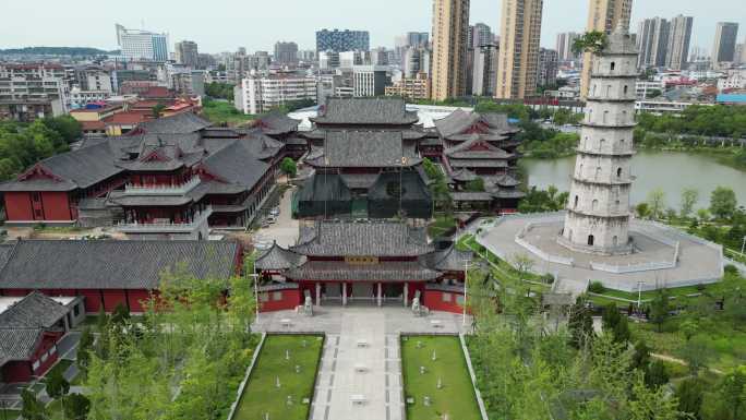 航拍湖北黄冈安国寺古建筑 (3)