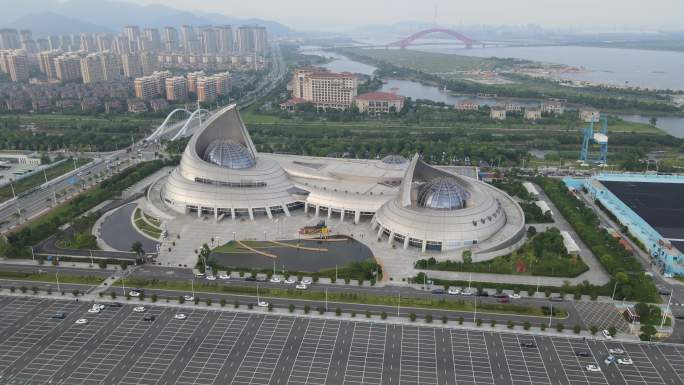 中国港口博物馆4K外景航拍原素材