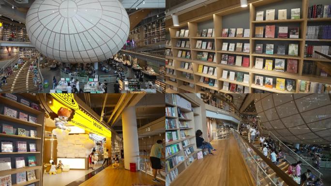 4K长沙大悦城覔书店运动空镜