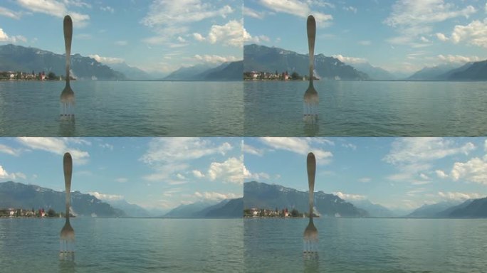 现代雕塑-日内瓦湖的叉子