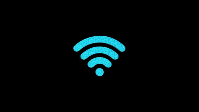 蓝色3D旋转立体wifi无线网标志