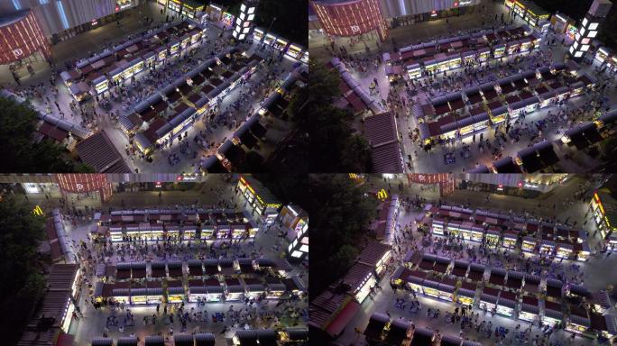 （HDR高清）福州上街潮街美食夜市航拍