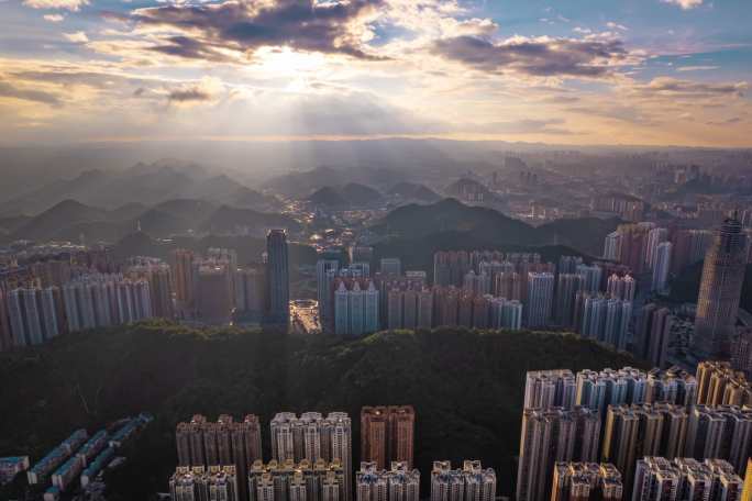 光芒 阳光  天空 房地产 城市延时