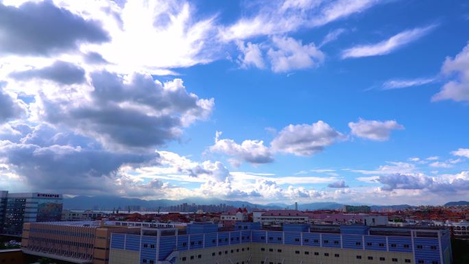 厦门市湖里区殿前蓝天白云延时摄影