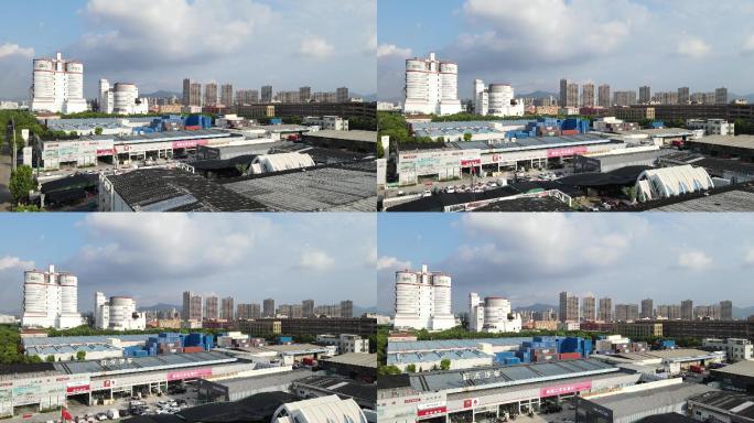 宁波北仑区全景厂房工业贸易4K航拍原素材