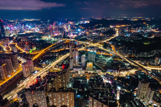 都市夜景 贵阳夜景全景延时