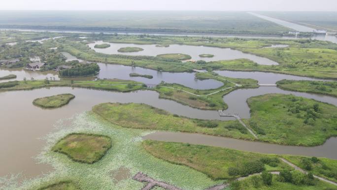 航拍宁波慈溪市杭州湾国家湿地公园4K航拍