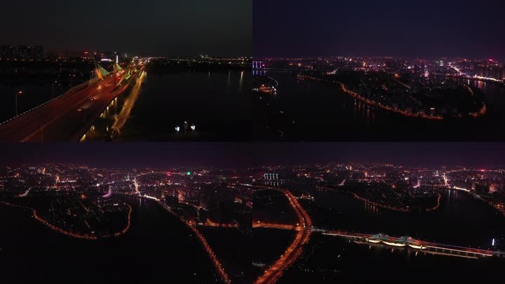 六安城市夜景航拍