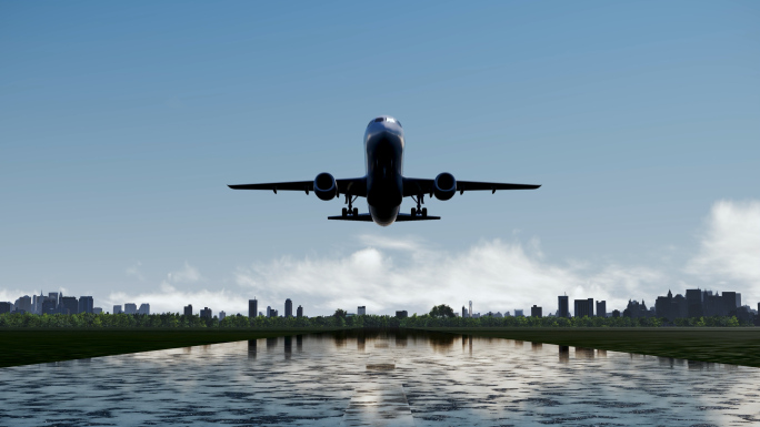 商务飞机机场起飞远方城市成功未来CBD