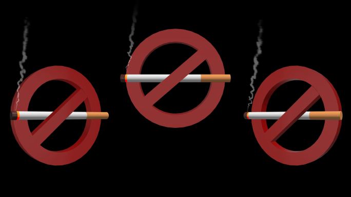4K三维禁止吸烟标志通道循环