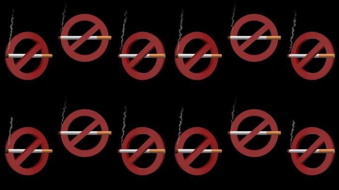 4K三维禁止吸烟标志通道循环