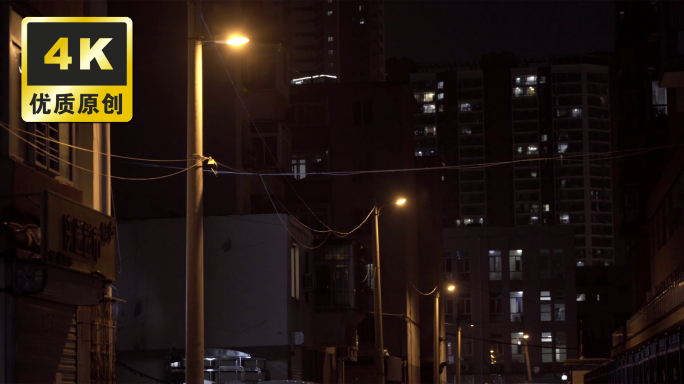 小区路灯 街道路灯 城市夜晚夜景