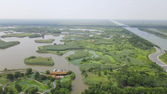航拍宁波慈溪市杭州湾国家湿地公园4K航拍