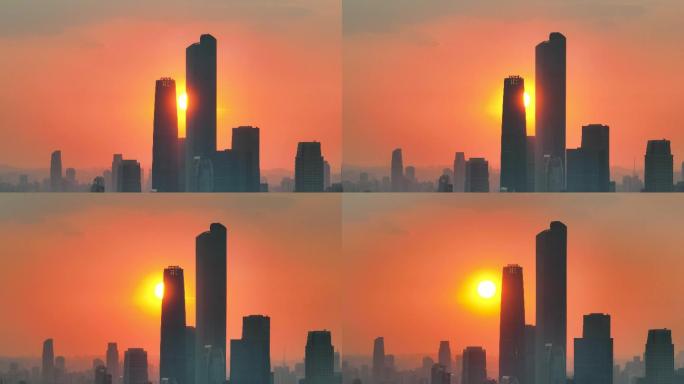 夕阳下的广州