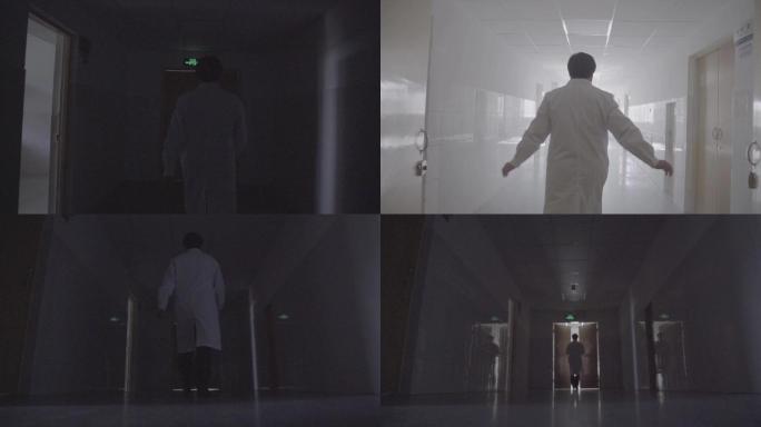 生命力量穿过幽暗的走廊医生推开希望之门