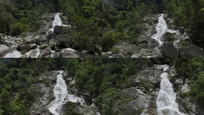 4k瀑布雨林海南亚热带森林丛林五指山航拍