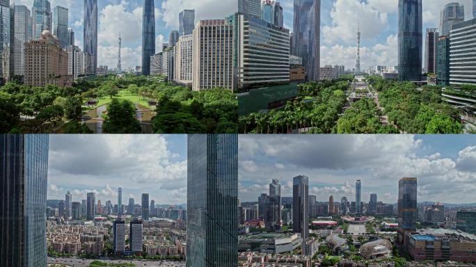 2022珠江新城中轴蓝天白云