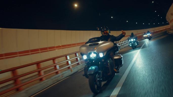 【4K】哈雷摩托车车队实拍素材