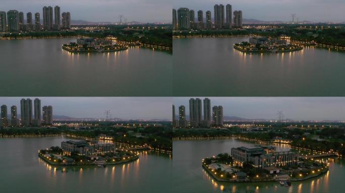 南昌青山湖风景区夜景