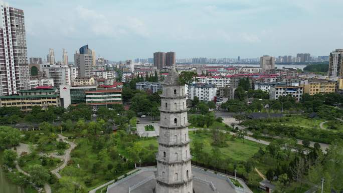 航拍湖北黄冈安国寺青云塔 (3)