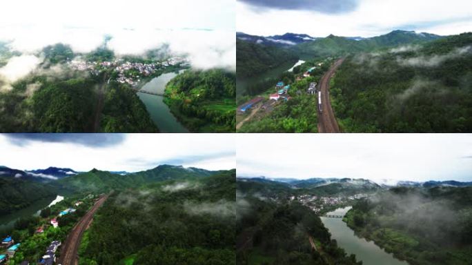 雨后的山区铁路