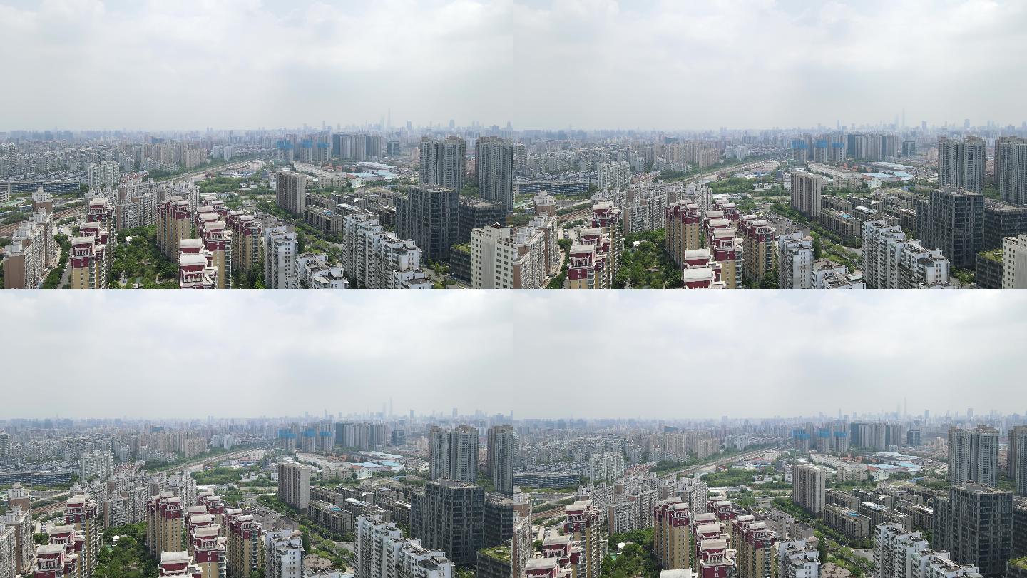 上海普陀区全景上海西站周边4K航拍原素材