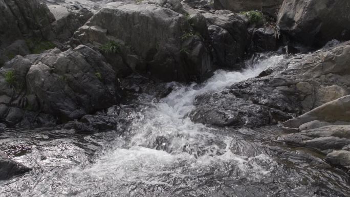 山里的清泉流水山涧慢镜头