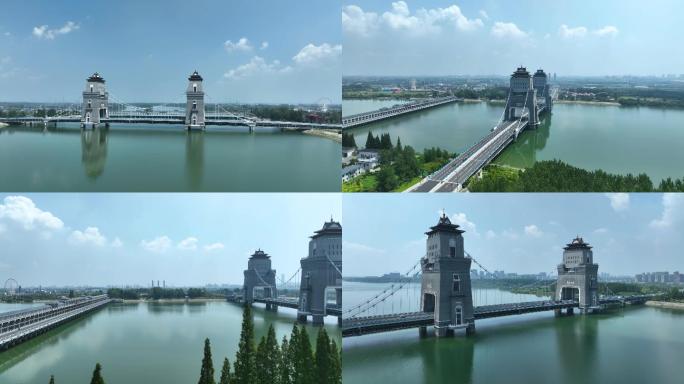 扬州万福大桥航拍4K素材
