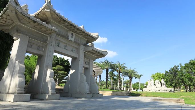 牌坊 小蓬莱 中国风 古典建筑 园林景观