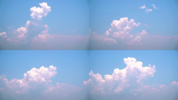 粉色云朵延时小清新天空蓝天白云夏天云层
