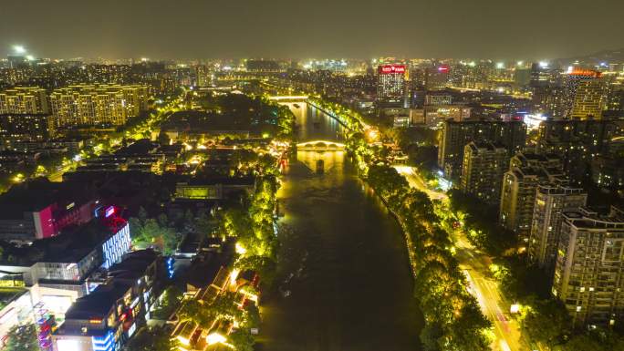 杭州 拱宸桥夜景 运河