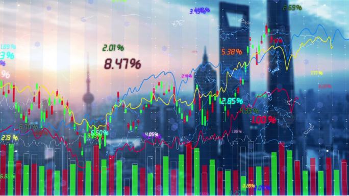 上海证券交易所股票K线走势图表宣传片素材