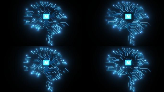AI芯片大脑科技线条5-alpha通道