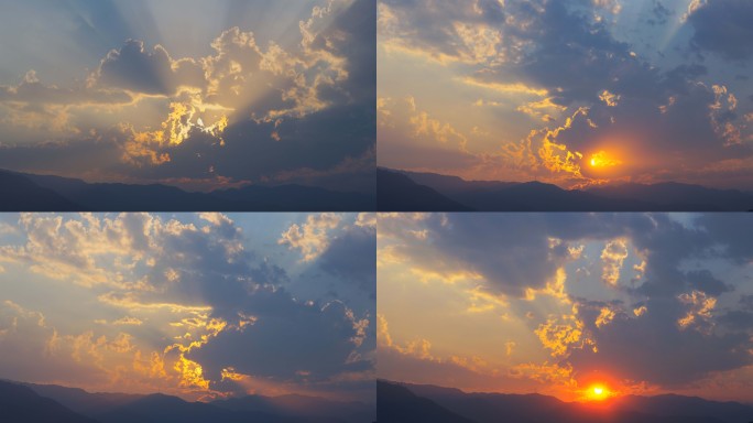 丁达尔阳光延时耶稣光日落日出天空黄昏夕阳