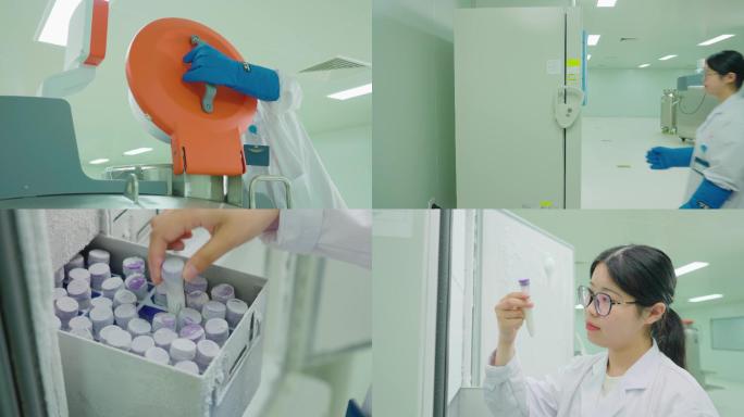 【4K】实验室液氮罐中取出冷冻细胞