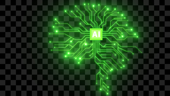 AI芯片大脑科技线条7-alpha通道