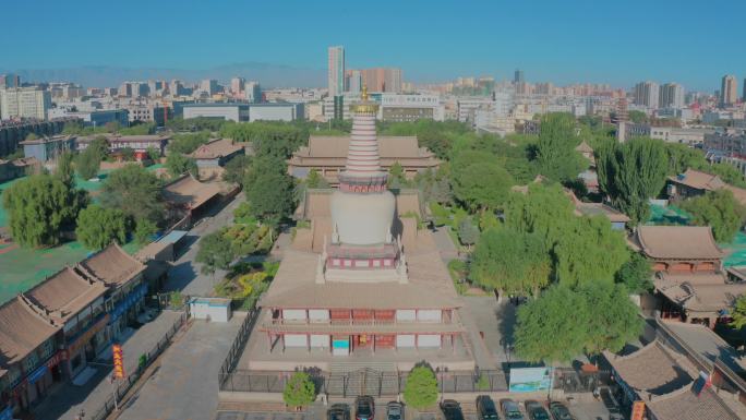 航拍张掖大佛寺