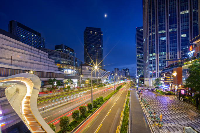 都市夜景马路车轨 成都夜景延时 夜晚街景