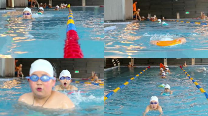 游泳馆教练教小孩儿学游泳