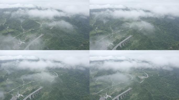 原创4K航拍崇山峻岭的广西高速公路